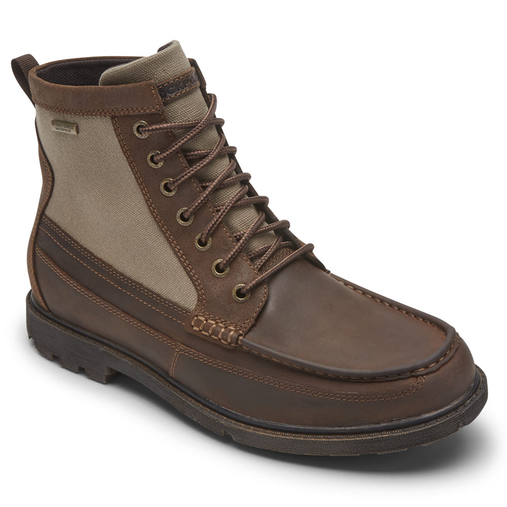 Rockport Mens Storm Surge High Moc Waterproof - Boots Brown - SXV817463